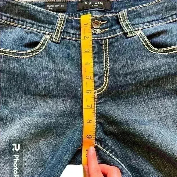 Nine West Jeans Date Night Fit Missy 8/29, EUC, Thick Stitch, Embroidered Pocket - Picture 10 of 14